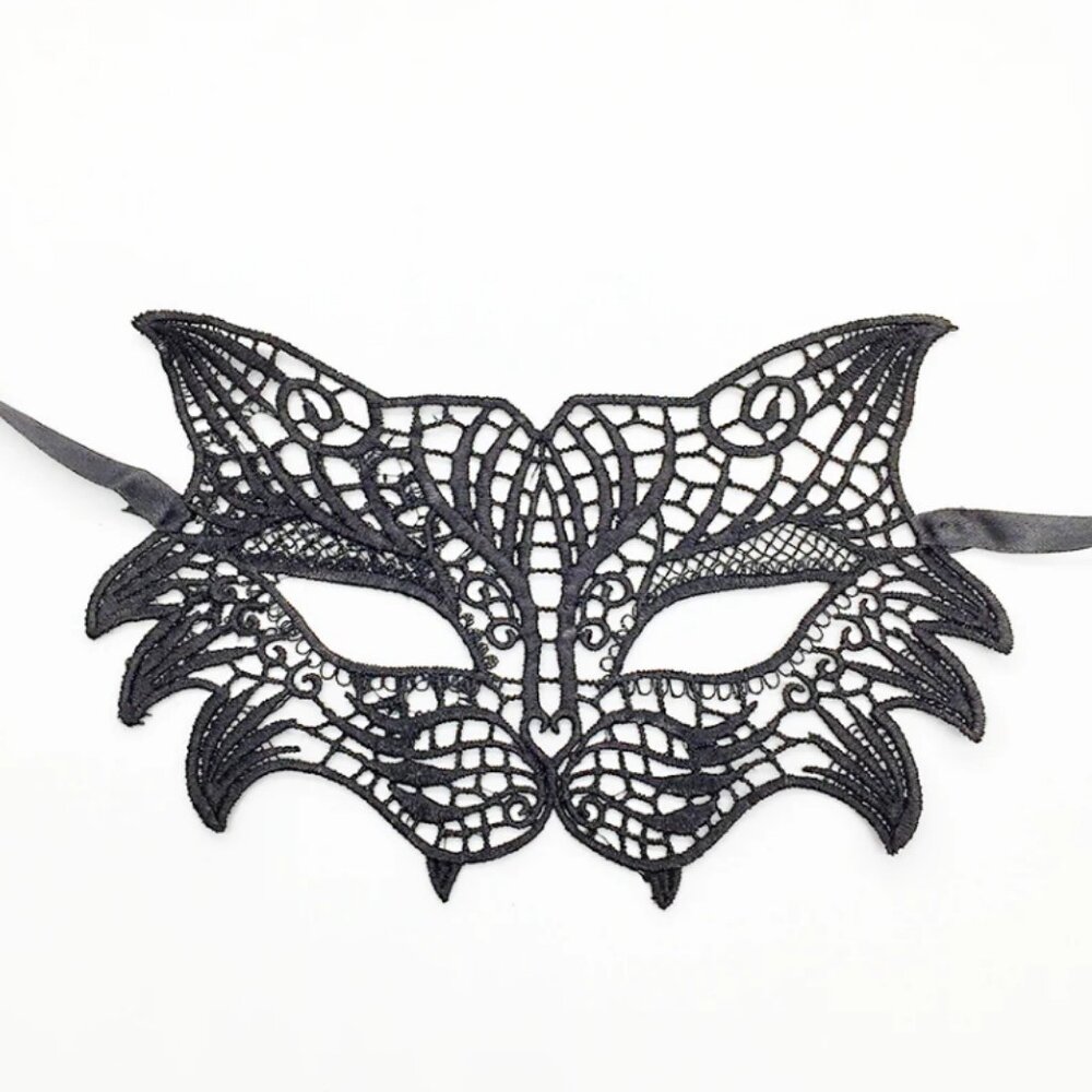 7/$25 Black lace Tiger masquerade mask BNIP costume